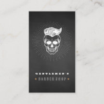 Zwarte  Retro Barber Shop Skull