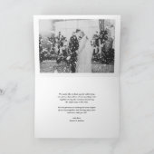 Zwarte Retro Kalligrafie Twee Foto's Huwelijk Bedankkaart (Binnen)