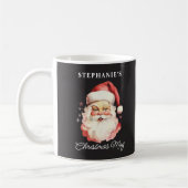 Zwarte Retro Kerstman Kerst Koffiemok (Links)