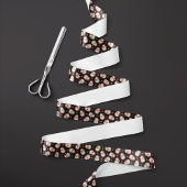 Zwarte  Retro Kerstman Kerst Satijnen Lint