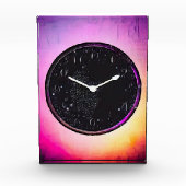 Zwarte Retro-klokscherm Fotoblokken (Voorkant)