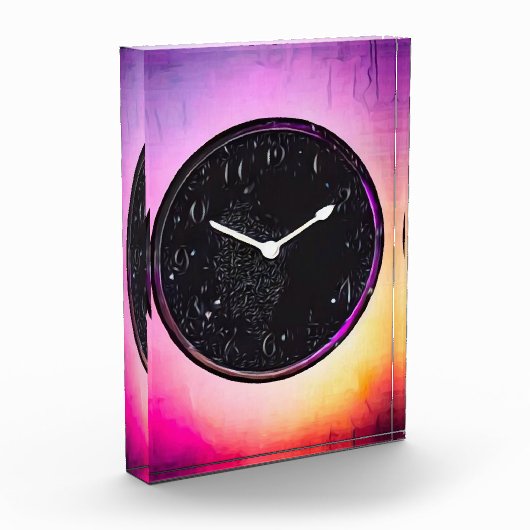 Zwarte Retro-klokscherm Fotoblokken (Links)