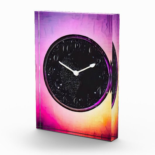 Zwarte Retro-klokscherm Fotoblokken (Rechts)