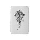 Zwarte retro kwal op witte achtergrond badmat (Voorkant Verticaal)