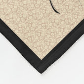 Zwarte Retro Kwallen Beige Achtergrond Fleece Deken (Hoek)