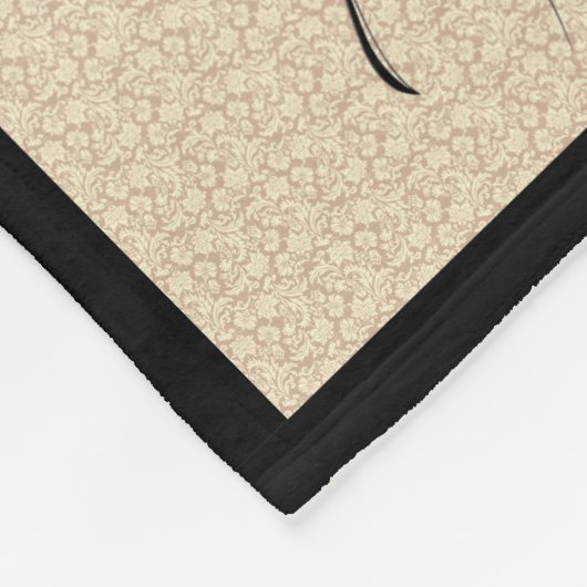 Zwarte Retro Kwallen Beige Achtergrond Fleece Deken (Hoek)