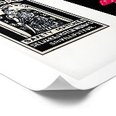Zwarte Retro luciferdoosje label muurkunst, raster Poster (Hoek)