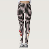 Zwarte Retro Santa Claus Black Ric Race Kerstmis Leggings (Voorkant)