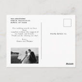 Zwarte Retro Typografie 2 Foto Huwelijk Bedankt Briefkaart (Achterkant)