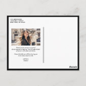 Zwarte Retro Typografie Foto Afstuderen Dank u Briefkaart (Achterkant)