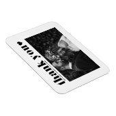 Zwarte Retro Typografie Fotobruiloft Dank u Magneet (Rechterzijde)