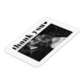 Zwarte Retro Typografie Fotobruiloft Dank u Magneet (Linkerzijde)