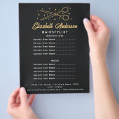 Zwarte Retro Typografie Haarstylist Flyer (Hand)