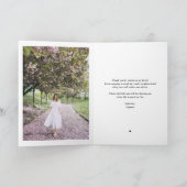 Zwarte Retro Typografie Moderne Foto Afstuderen Bedankkaart (Binnen)