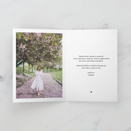 Zwarte Retro Typografie Moderne Foto Afstuderen Bedankkaart (Binnen)