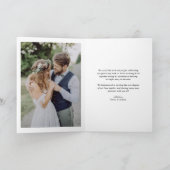 Zwarte Retro Typografie Moderne foto bruiloft Bedankkaart (Binnen)