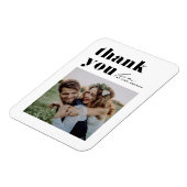 Zwarte Retro Typografie Moderne foto bruiloft Magneet (Linkerzijde)