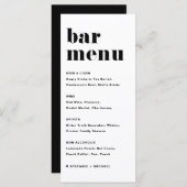 Zwarte Retro Typografie Trouw Bar Menu (Voorkant / Achterkant)