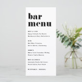 Zwarte Retro Typografie Trouw Bar Menu (Staand voorkant)