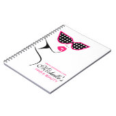 Zwarte Retro Zonnebril met Roze Stippen voor Vrouw Notitieboek (Linkerzijde)
