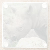 Zwarte rhino glazen onderzetter (Achterkant)