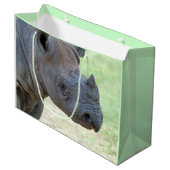 Zwarte Rhino Large Cadeautasje (Voorkant Gekanteld)
