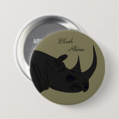 Zwarte Rhino Ronde Button 7,6 Cm (Voorkant /achterkant)