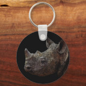 Zwarte Rhino Sleutelhanger (Voorkant)