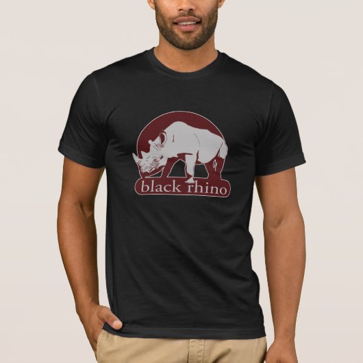 zwarte rhino t-shirt (Voorkant)