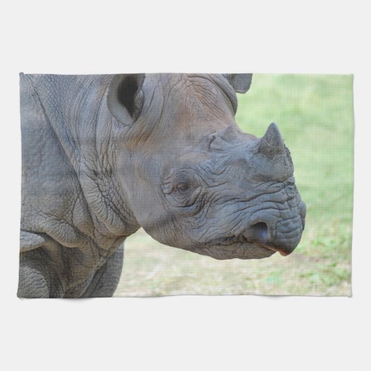 Zwarte Rhino Theedoek (Horizontaal)