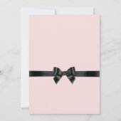 Zwarte Ribbon Bow Stripes Blush Pink Foto Sweet 16 Kaart (Achterkant)