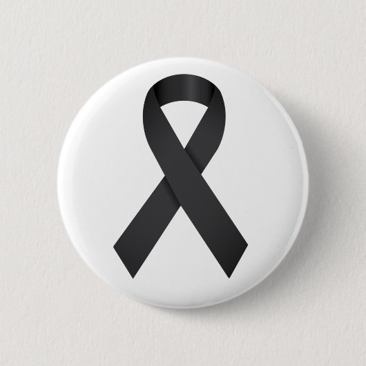 Zwarte Ribbon Mourning Ronde Button 5,7 Cm (Voorkant)