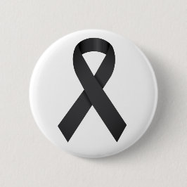 Zwarte Ribbon Mourning Ronde Button 5,7 Cm