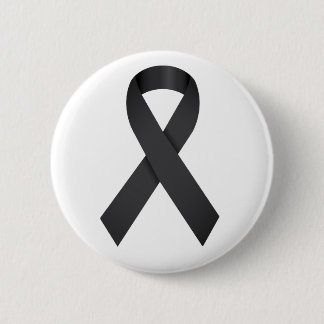 Zwarte Ribbon Mourning Ronde Button 5,7 Cm
