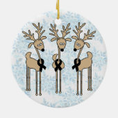 Zwarte Ribbon Reindeer Keramisch Ornament (Achterkant)