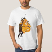 Zwarte ridder met draak t-shirt (Voorkant)