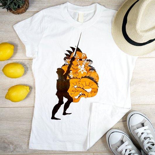 Zwarte ridder met draak t-shirt