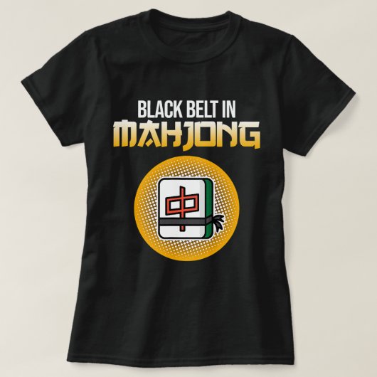 Zwarte riem in mahjong spel mahjong speler games g t-shirt (Design voorkant)