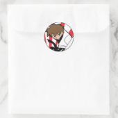 Zwarte Riem Karate/Ninja Brunette Jongen Sticker (Tas)