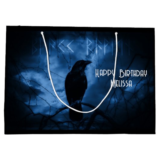 Zwarte rij met donkerdere Gothic op zaterdag Groot Cadeauzakje (Achterkant)