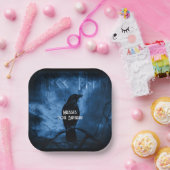 Zwarte rij met donkerdere Gothic op zaterdag Papieren Bordje (Feest)