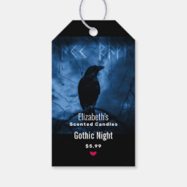 Zwarte rij met donkere Gothic in uitvoering Cadeaulabel