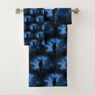 Zwarte rij met draaiende donkere Gothic stijl Bad Handdoek