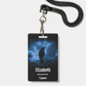 Zwarte rij met draaiende donkere Gothic stijl Badge (Front with Lanyard)