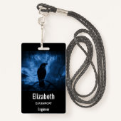 Zwarte rij met draaiende donkere Gothic stijl Badge (Achterkant met draagriem)