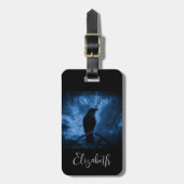 Zwarte rij met draaiende donkere Gothic stijl Bagagelabel (Voorkant verticaal)