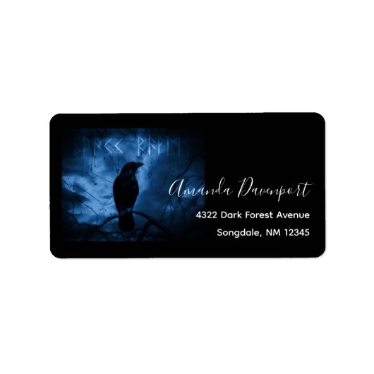 Zwarte rij met draaiende donkere Gothic stijl Etiket (Voorkant)