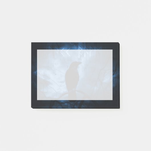 Zwarte rij met draaiende donkere Gothic stijl Post-it® Notes (Voorkant)