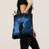 Zwarte rij met draaiende donkere Gothic stijl Tote Bag (Dichtbij)