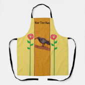 Zwarte rij op vertakkings Red Abstract Flowers Gee Schort (Voorkant)